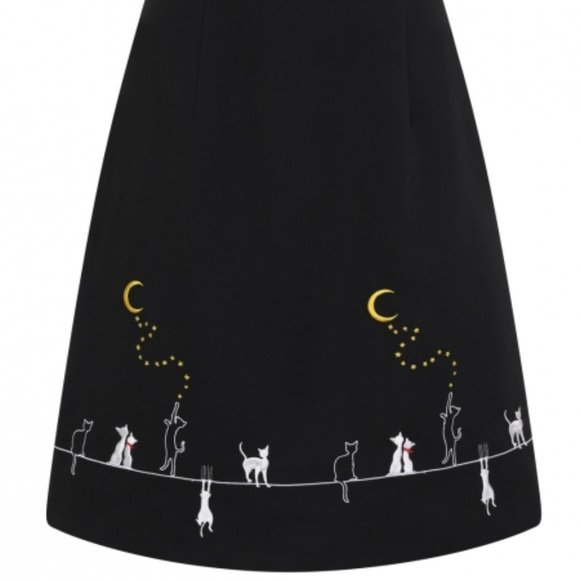 Small NWT Embroidered Cat Skirt Retro Dark Academia ModCloth lk Miss Patina - Picture 2 of 8